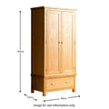 London Oak Double Wardrobe - Size guide