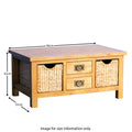 Surrey Oak Coffee Table with Baskets  Dimensions