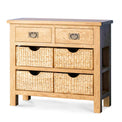 Surrey Oak Console Table with Baskets - Side view