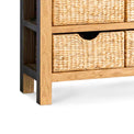Surrey Oak Console Table with Baskets - Close up of feet