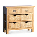 Surrey Oak Console Table with Baskets by Roseland Furniture