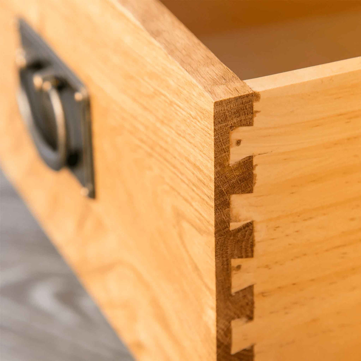 Drawer - Surrey Oak Corner TV Stand with Baskets