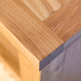 Surrey Oak Waxed Corner TV Stand - Top corner