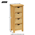 Surrey Oak Tallboy with Baskets - Size Guide