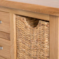 London Oak Coffee Table with Baskets by Roseland Furniture - Close up of basket