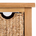 London Oak Coffee Table with Baskets by Roseland Furniture - Front close up of basket