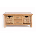 London Oak Coffee Table with Baskets by Roseland Furniture