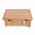 London Oak Coffee Table with Baskets by Roseland Furniture - Top view