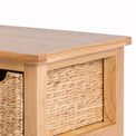 London Oak Coffee Table with Baskets by Roseland Furniture - Close up of side of table