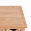 London Oak Coffee Table with Baskets by Roseland Furniture - Close up of oak top