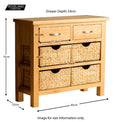 London Oak Console Table with Baskets - Size guide