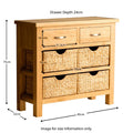 London Oak Console Table with Baskets - Size guide