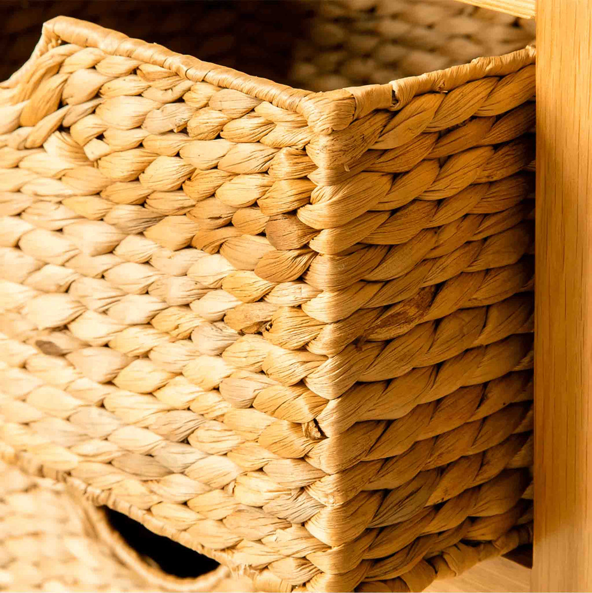 Basket pulled out on a London Oak Hall Table. 