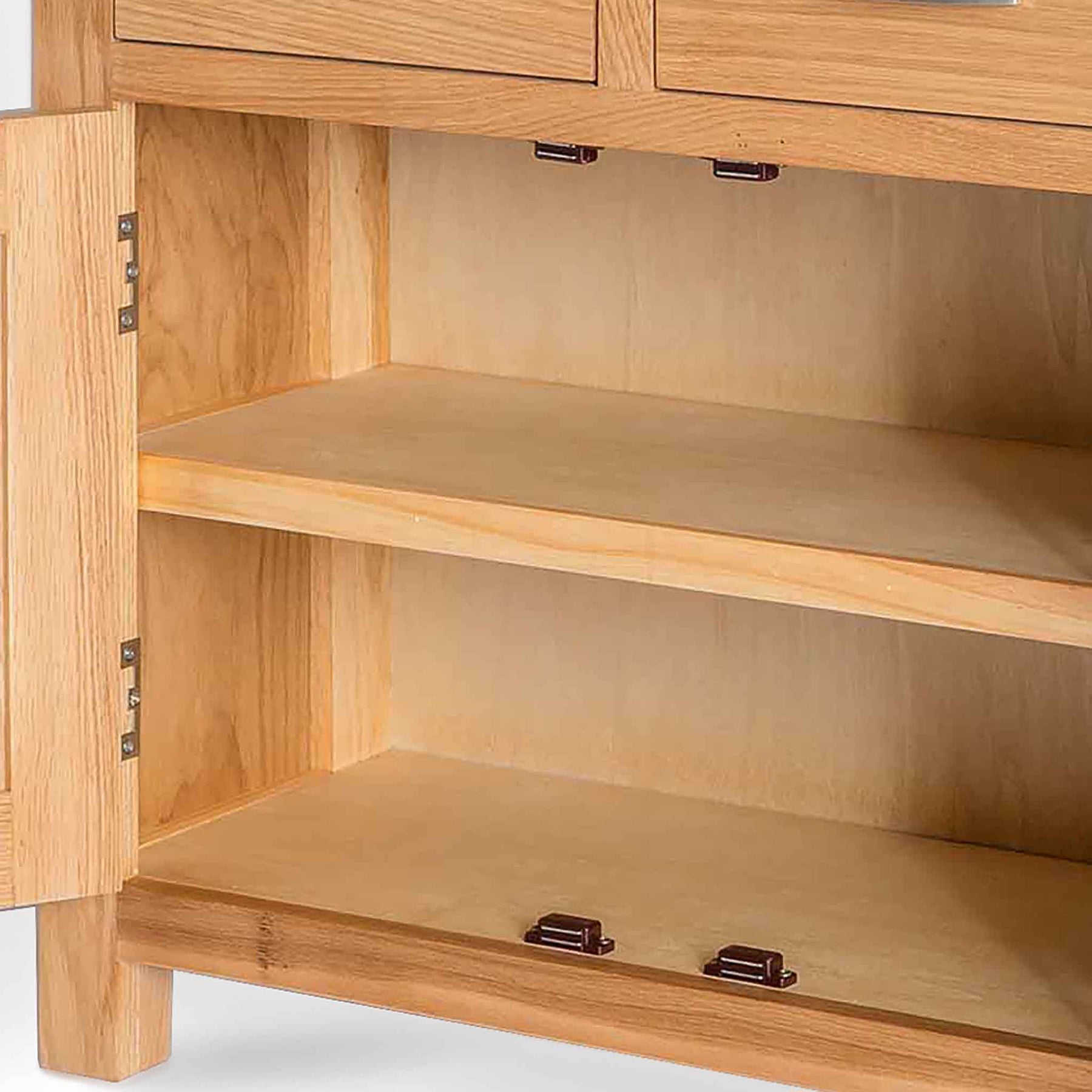 London Oak Mini Sideboard - View of inside the cupboard