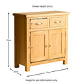 London Oak Mini Sideboard - Size guide