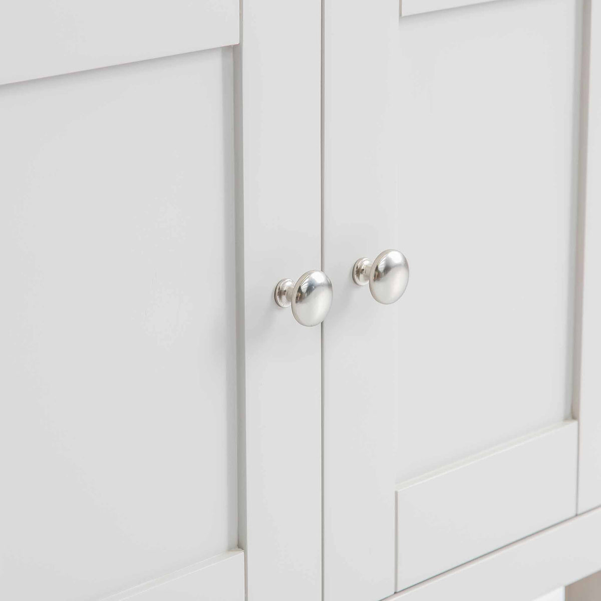 Close up of the cabinet doors on the Farrow Grey Mini Sideboard