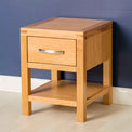 The Abbey Light Oak Lamp Table - Lifestyle