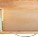 Abbey Light Oak Console Table - Close up of inside drawer looking down