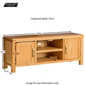 Abbey Light Oak 120cm TV Stand - Size Guide