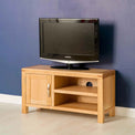 Abbey Light Oak 90cm TV Stand - Lifestyle side view