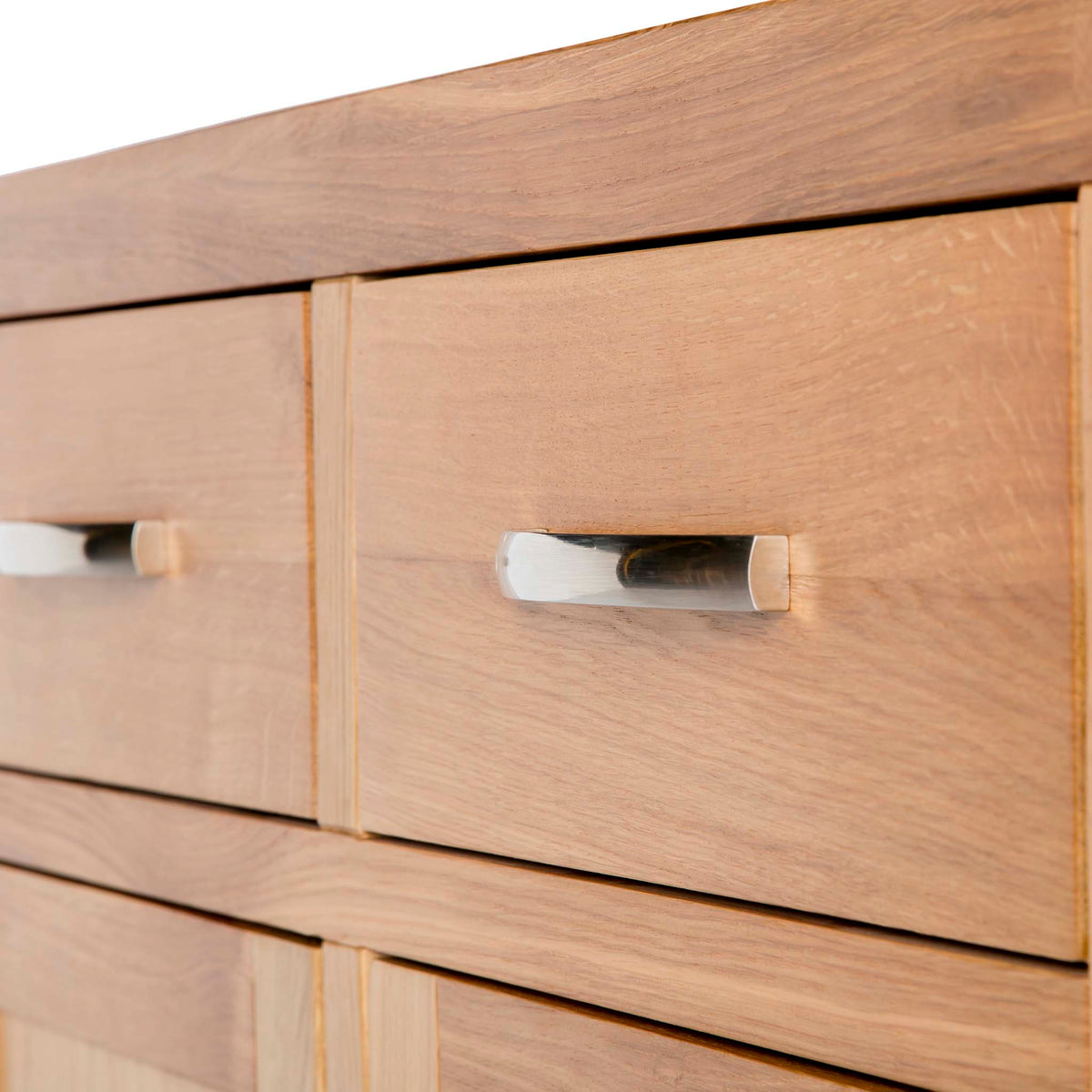  Abbey Light Oak Small Sideboard Cabinet - Close up of drawers