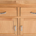  Abbey Light Oak Small Sideboard Cabinet - Looking down on front of sideboard