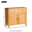  Abbey Light Oak Small Sideboard Cabinet - Size guide
