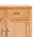  Abbey Light Oak Small Sideboard Cabinet - Close up of drawer and top of sideboard