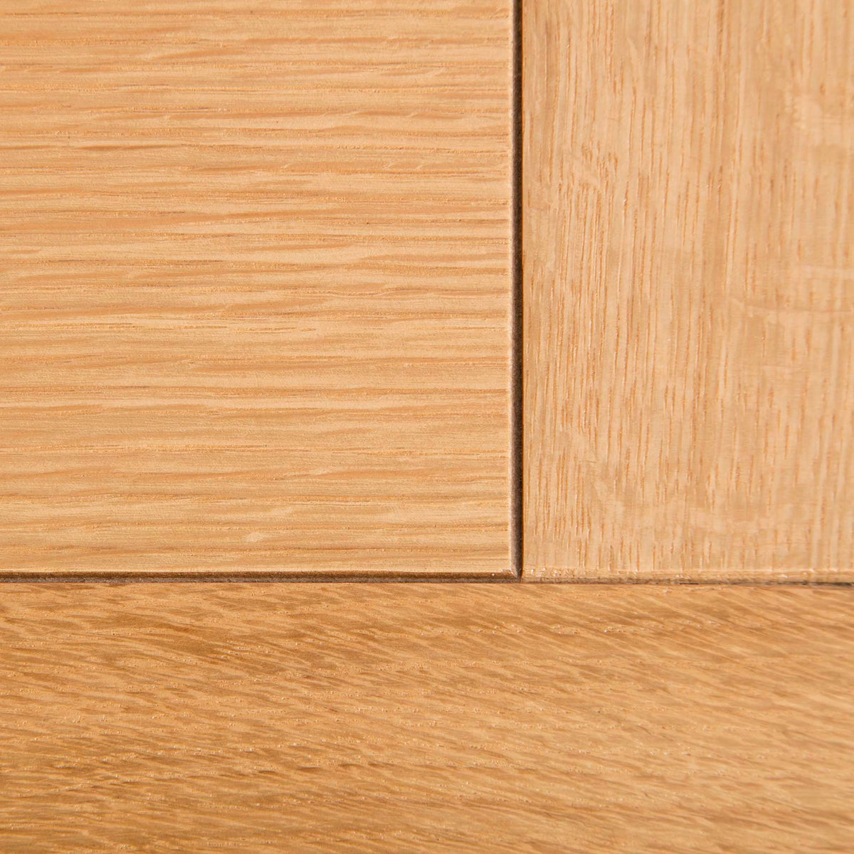  Abbey Light Oak Small Sideboard Cabinet - Close up of top corner