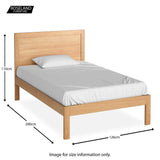 The Abbey Light Oak 4' Bed - size guide