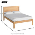 The Abbey Light Oak 4ft 6 Double Bed Frame - size guide