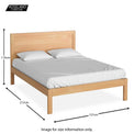 The Abbey Light Oak 5' King Size Bed Frame - size guide