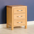 Abbey Light Oak Bedside Table - Lifestyle side view