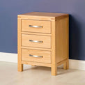 Abbey Light Oak Bedside Table - Lifestyle side view