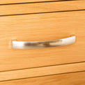 Chrome Metal Handle of the Abbey Light Oak Bedroom Bedside Table by Roseland Furniture