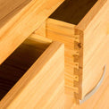 Drawer view of the Abbey Light Modern Oak Chest of Drawers by Roseland Furniture