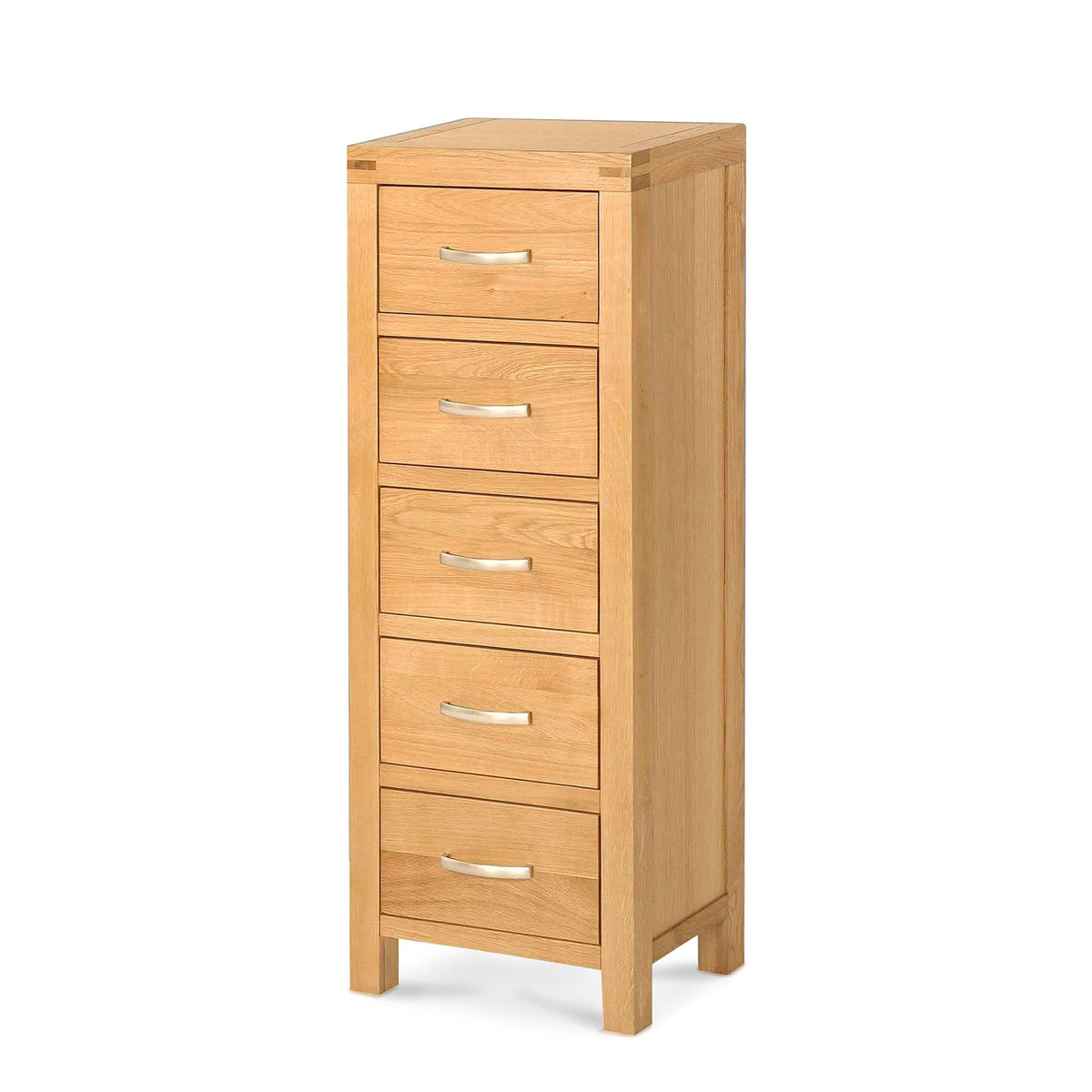 Abbey Light Oak Tallboy Chest of Drawers - Side view