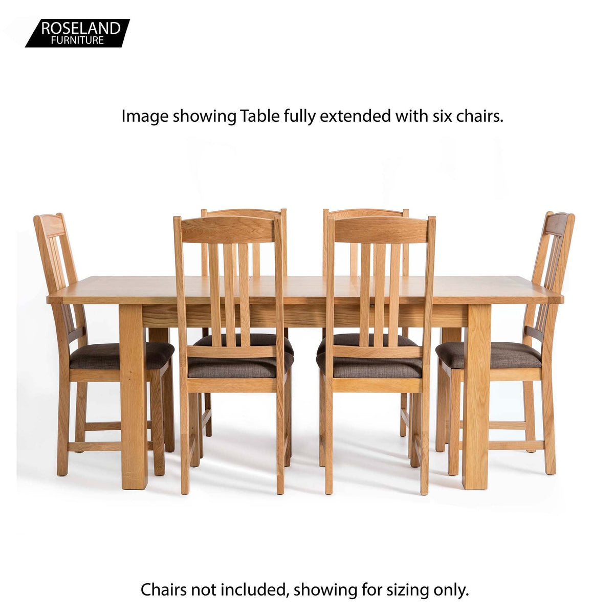 Hampshire Oak Small Extending Dining Table -  Showing fully extended table with chairs around