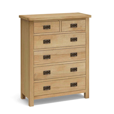 Surrey Oak 2 over 4 Drawer Chest