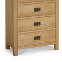 Surrey Oak waxed 4 drawer chest of drawers - Close up of base of drawers