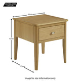 Alba Oak Lamp Table - Size guide