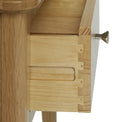 Alba Oak Lamp Table drawer dovetail joints view