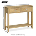 Alba Oak Console Table - Size guide