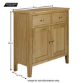 Alba Oak Mini Sideboard Unit - Size guide