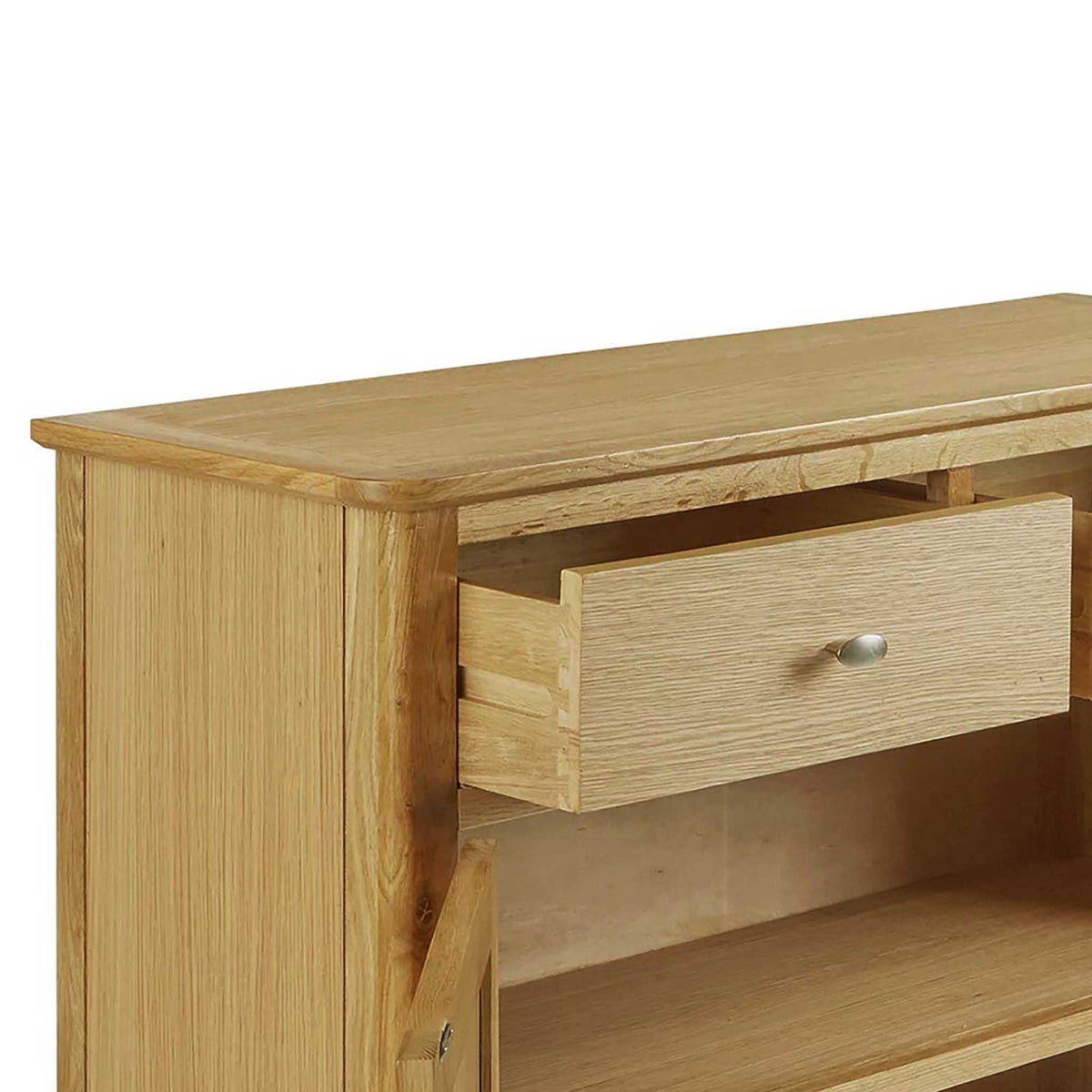 Alba Oak Small Sideboard - Close up of top of sideboard