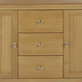 Alba Oak Large Sideboard - Close up of central drawers