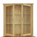 Alba Oak Display Cabinet - Close up of top glass doored cabinet