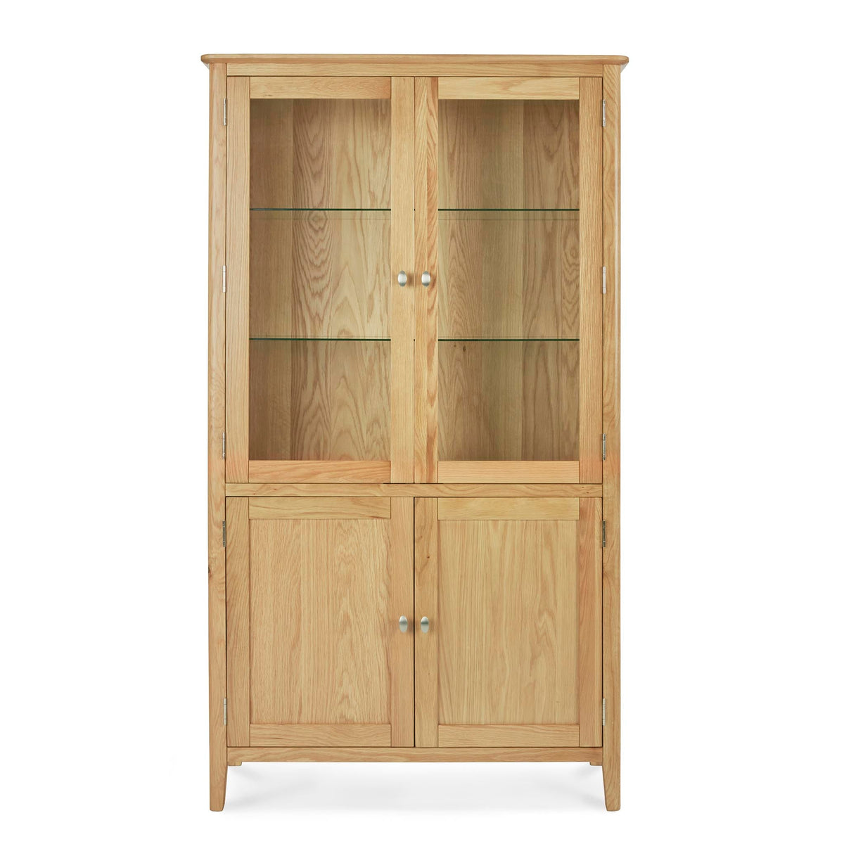 Alba Oak Display Cabinet - Front view