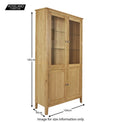 Alba Oak Display Cabinet Unit - Size guide