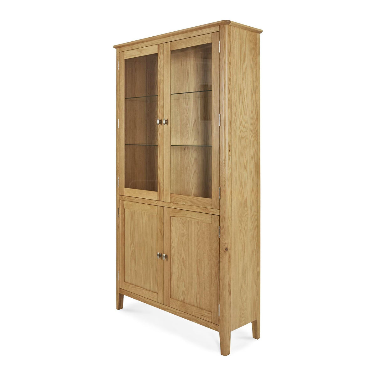 Alba Oak Display Cabinet - Angled view 